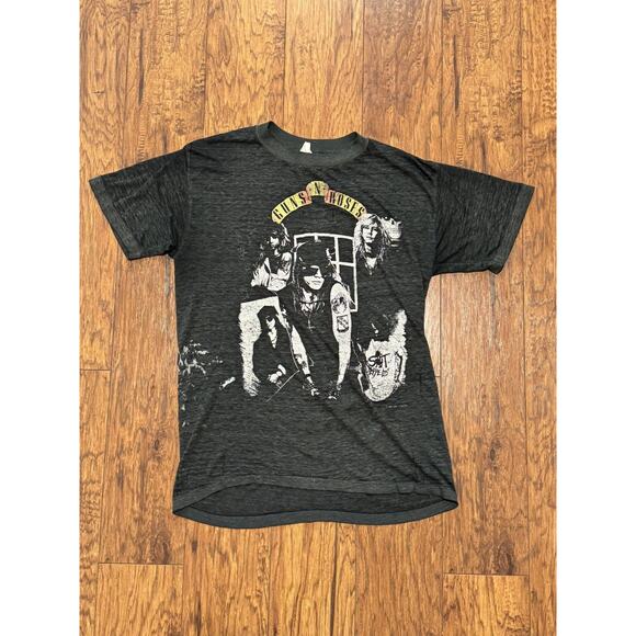 VTG HANDTEX Gun's N' Roses DISTRESSED T-Shirt Appetite Destruction Thin/Holes-M - Picture 3 of 9